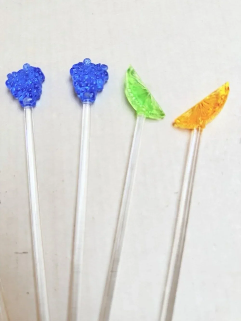 Spring Garden Party Plastic Swizzle Sticks Drink Stirs Cocktails Barware 6 Piece